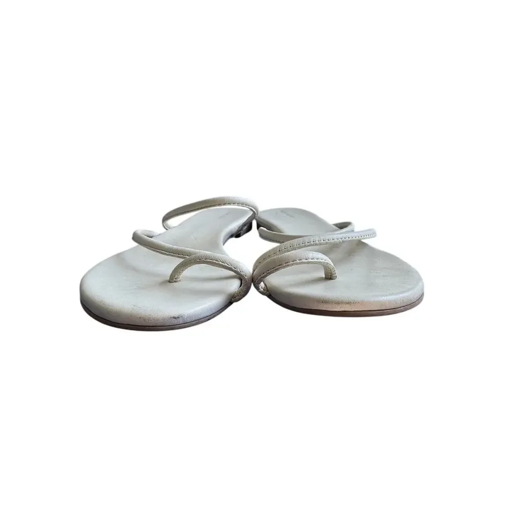 Reformation Ludo Toe Ring White Strappy Flat Sandal